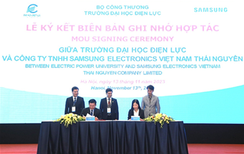 ​Ký kết biên bản ghi nhớ hợp tác giữa Trường Đại học Điện lực với SamSung Electronics Việt Nam Thái Nguyên
