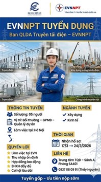 Cơ hội làm việc tại EVN - Tuyển dụng kỹ sư, cử nhân khối Kỹ thuật & Kinh tế