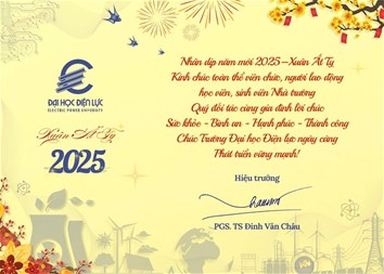 Thiệp chúc Tết của PGS.TS Đinh Văn Châu - Hiệu trưởng Trường Đại học Điện lực