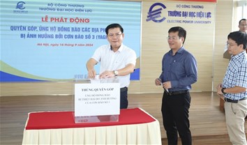 Trường Đại học Điện lực phát động quyên góp ủng hộ đồng bào khắc phục thiệt hại do cơn bão số 3