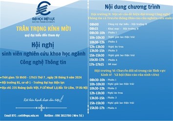 Sắp diễn ra Hội nghị sinh viên nghiên cứu khoa học ngành Công nghệ thông tin lần thứ I