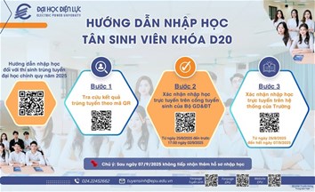 Hướng dẫn xác nhận nhập học đối với thí sinh trúng tuyển đại học chính quy năm 2025 - Khóa D20
