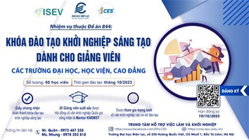 Thư mời tham gia các khóa đào tạo khởi nghiệp sáng tạo cho giảng viên và Start-up, dự án/doanh nghiệp khởi nghiệp