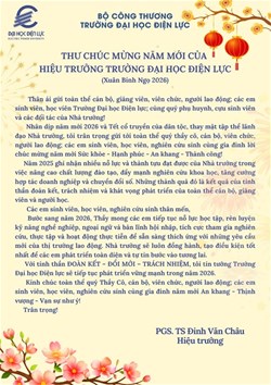 Thư chúc mừng năm mới của Hiệu trưởng Trường Đại học Điện lực (Xuân Bính Ngọ 2026)
